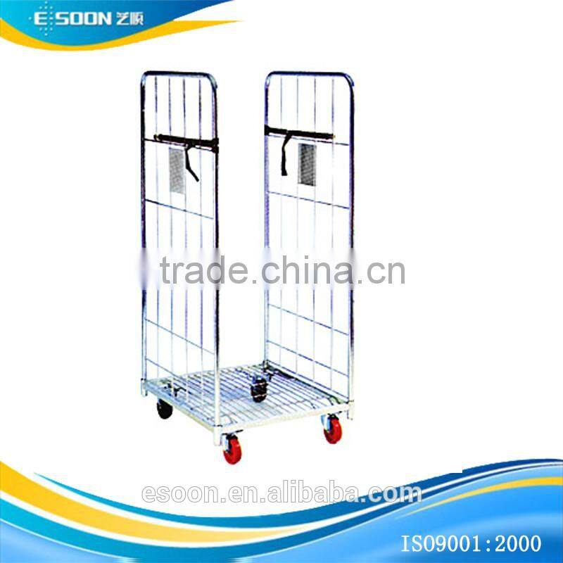 2-Side Folding mesh Warehouse Roll Trolley