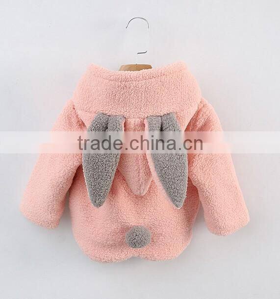 Lamb fleece hooded long sleeve padding jacket for kids