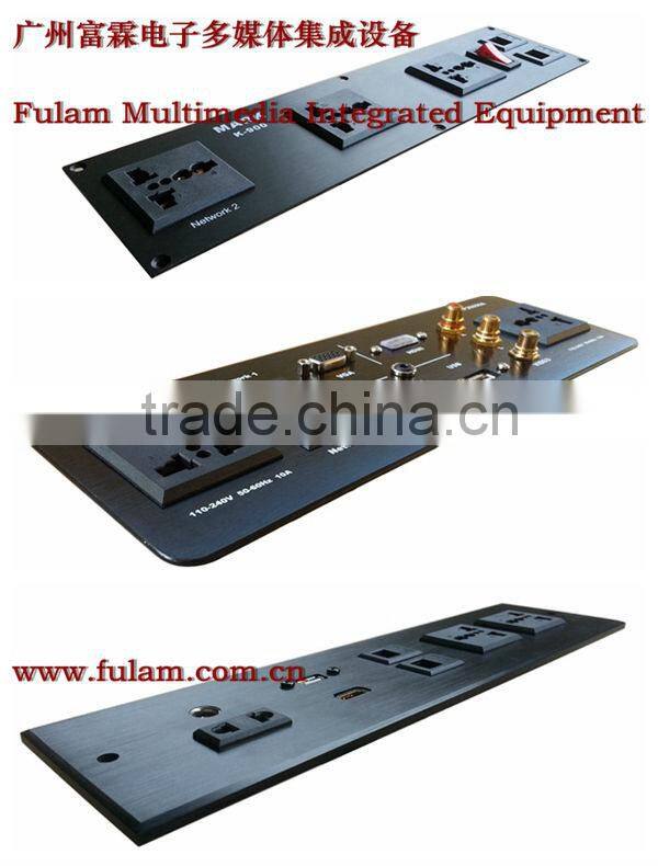 Smart home brushed aluminum VGA HDMI wall socket plate