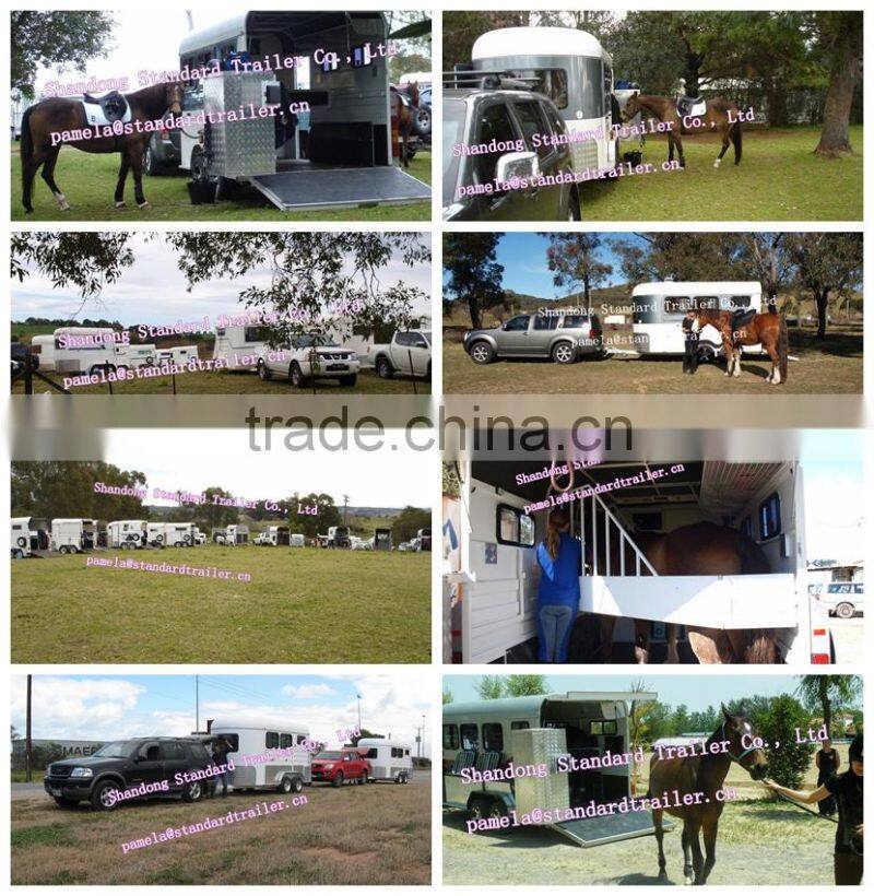 2 Horse Float Angle Load Deluxe Camper Float with tyre