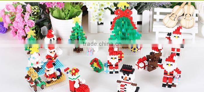 New arrival Santa Claus kids educational ABS plastic DIY micro building block toy