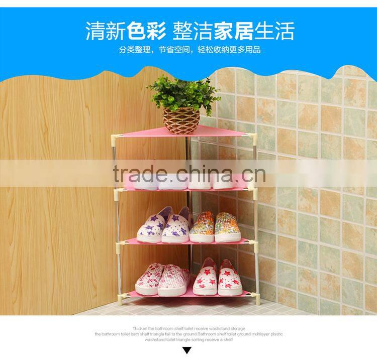 Simple corner plastic storage shoe rack
