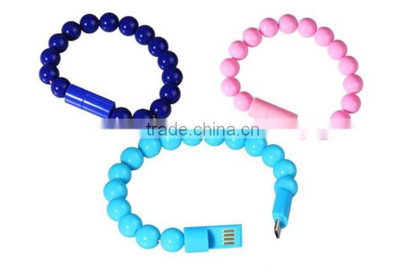 Latest Mobile Phone Accessories with 2015 Cool Pearl Bracelet Usb Cables