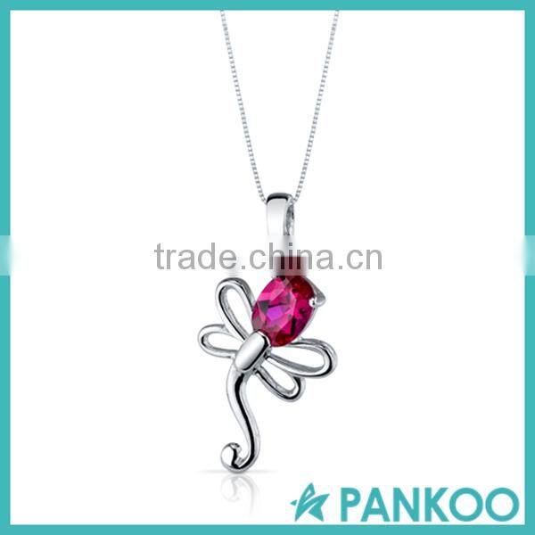 Dragonfly Oval Cut Sterling Silver Pendant Earrings Set