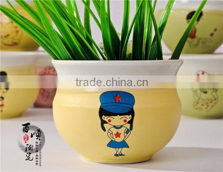 hand painting ceramic flower pot outdoor