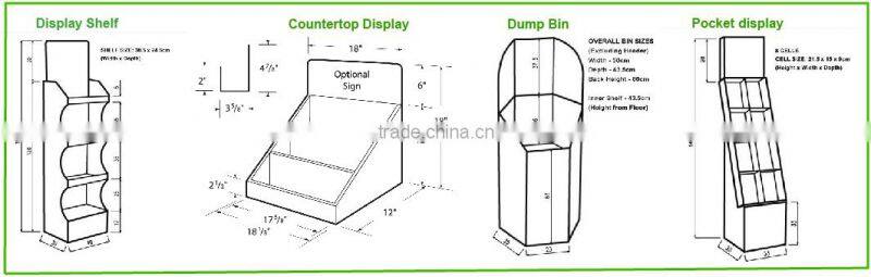 New Durable Contemporary Cardboard Sign Stand Displays