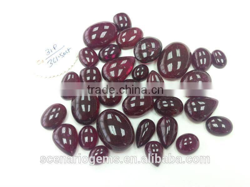 Natural Multi-Shape Cabs Loose Gemstone Rubellite Cabochon