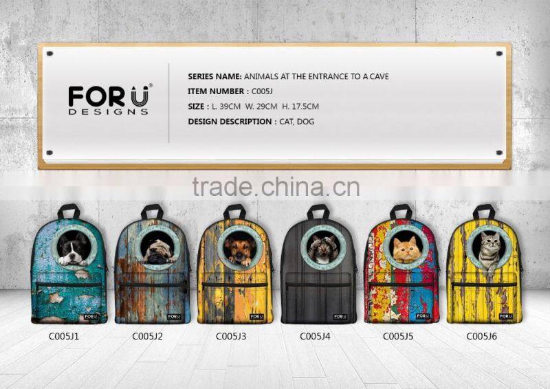 Top Newest Superb Quality Black Dog Backpack Bag For Student