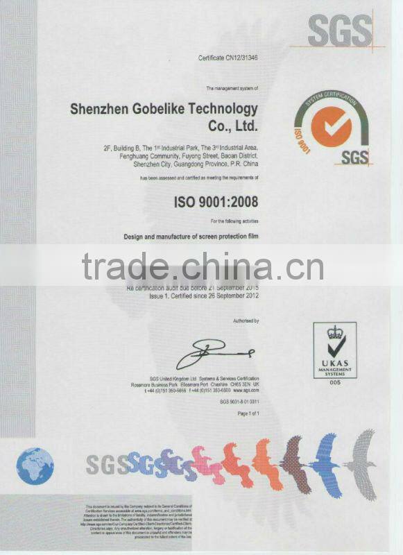 Anti finger Mirror Screen Protector Shield for mobile phone screen guard film for Alcatel OT-605