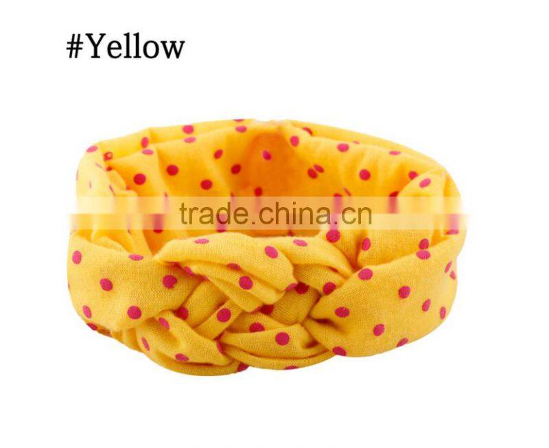 Children's hair European female baby knitting cross hair band cotton elastic headband hand knot of peace