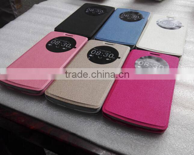 Leather Flip Case Magnetic Window Smart Cover For LG G3 cell phone