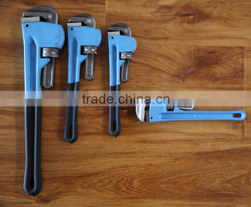 Free sanple Stilson Type Heavey Duty Pipe Wrench with Dipped Handle