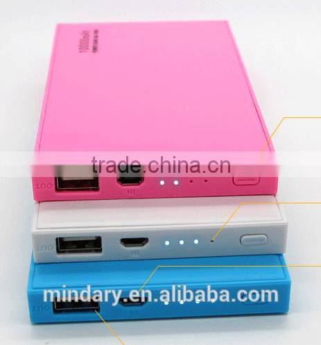 2200mAh/4000mAh slim plastic big capacity power bank
