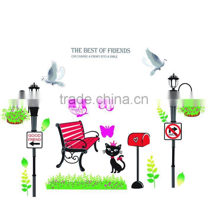 Fashion Design Eco-friendly Decals PVC Removable Wall Sticker Lamp