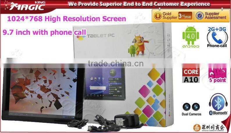 9.7'' low cost 3g tablet pc phone WCDMA GSM Android pad