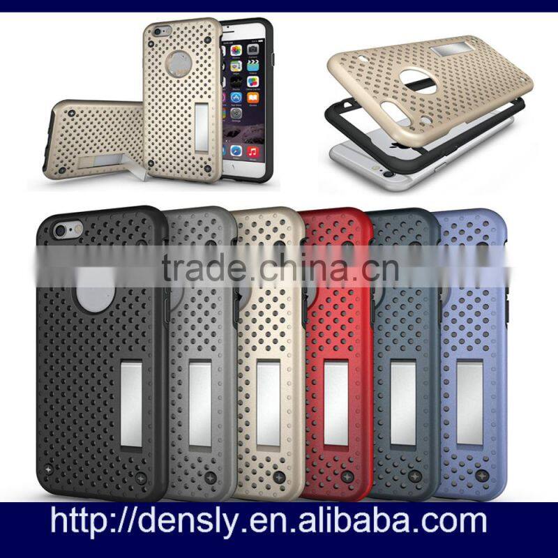 whosale Shockproof armor case for iphone 6s,2 in 1 gridding case for iphone 6