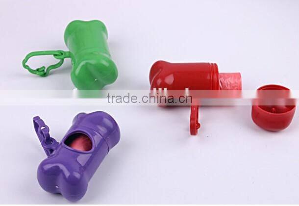 Pet Dog Bone Shape Dispenser Box Garbage Waste Bag Carrier Holder Case