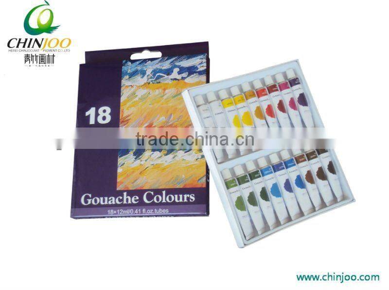 18*12ml students colorful tempera paint set