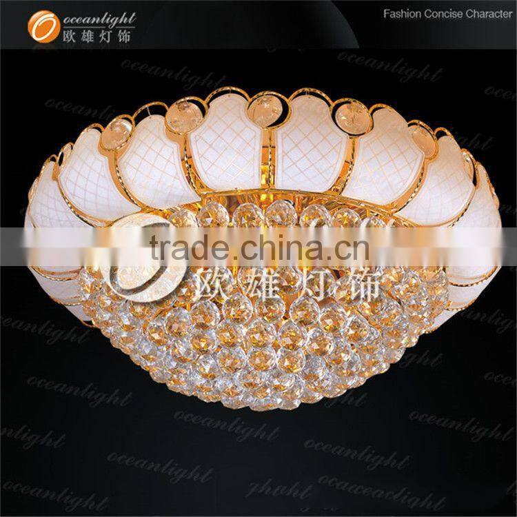 crystal golden ceiling lighting Big round golden chandelier crystal ball assemble ceiling for meeting room/hotel hall OW602