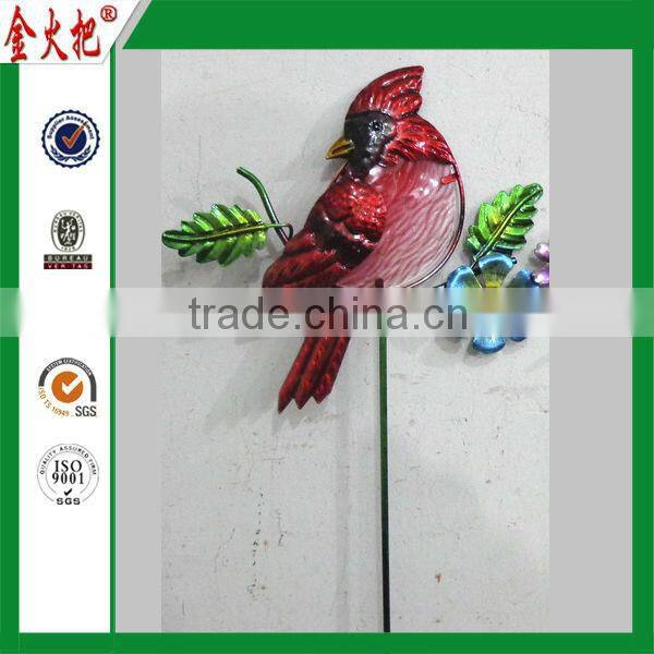 Hot Sell Delicate Multicolor metal birds garden stake