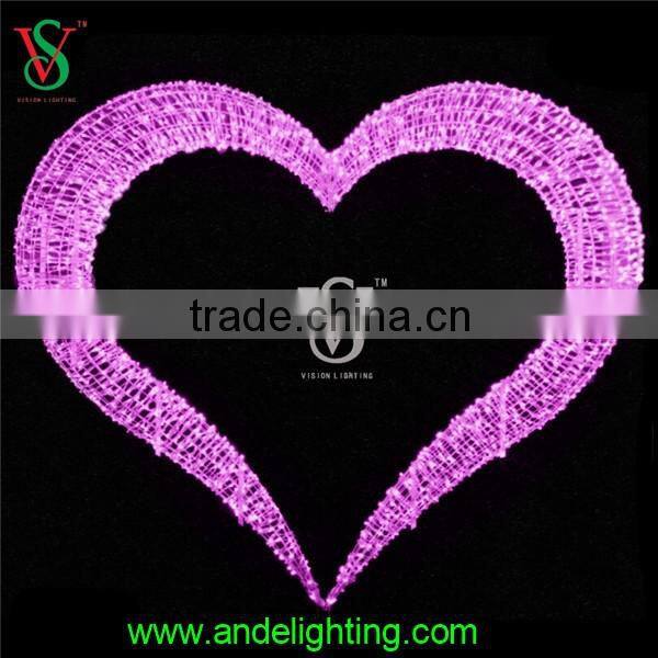 New design colorful sweet heart sculpture light for wedding decoration