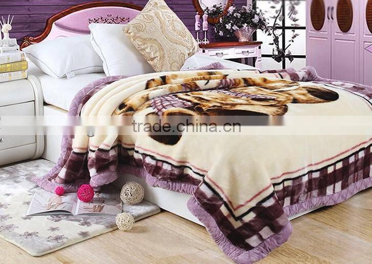 China Suppliers quilt blankets rebel wholesale plush blankets 100 polyester fleece organic bear blanket