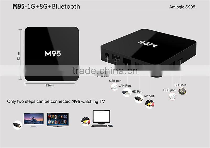 2016 Newest M95 X9 S905 1G 8G Android 5.1 4K TV BOX 2.4G WIFI Bluetooth KODI 16.0 LED