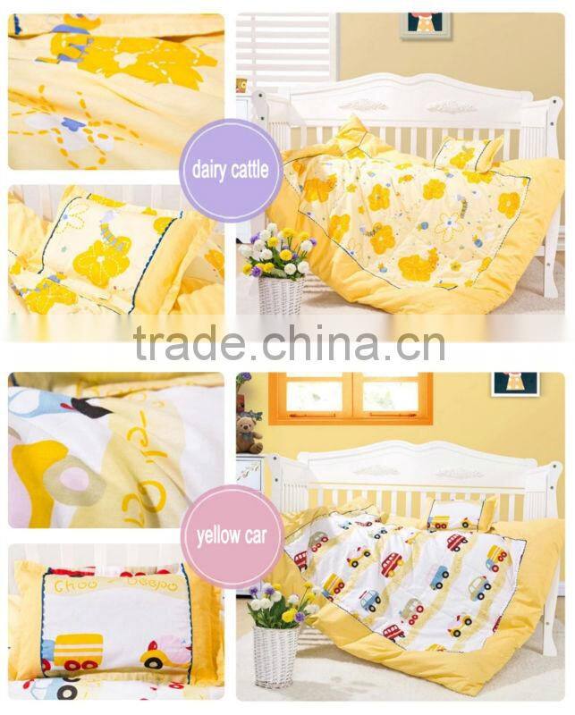 Baby and kindergarten 100% cotton quilt 3 pieces bedding sets luka town style