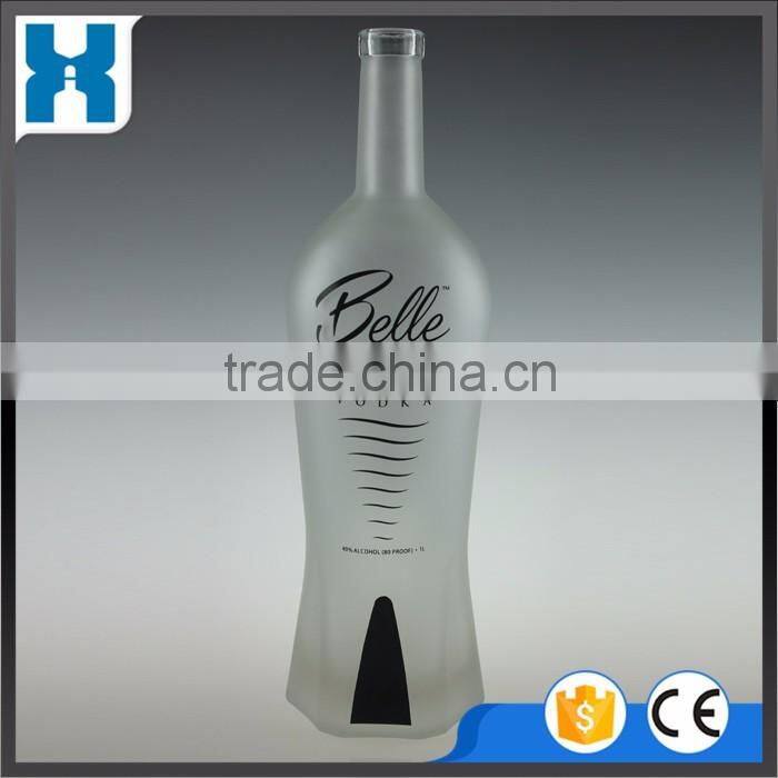EMPTY FROSTED 1000ML WHISKY WINE GLASS BOTTLES