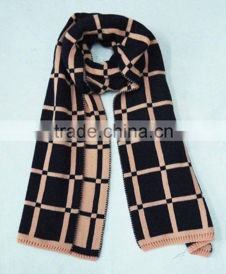 Acrylic winter scarf men and women knit scarf