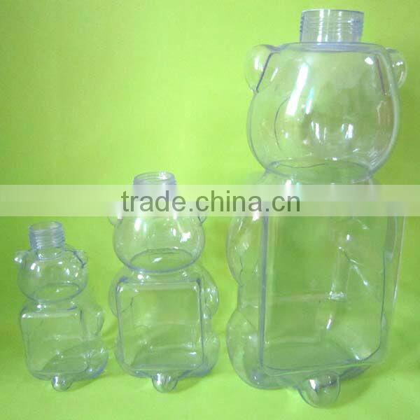 PVC Clear Bear Animal Shape Design Cartoon Plastic Bottles for Candy Cookie