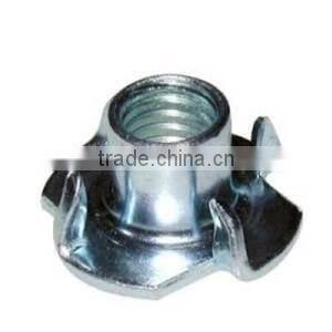 T nut with 4 sprong, made of steel and stainless steel