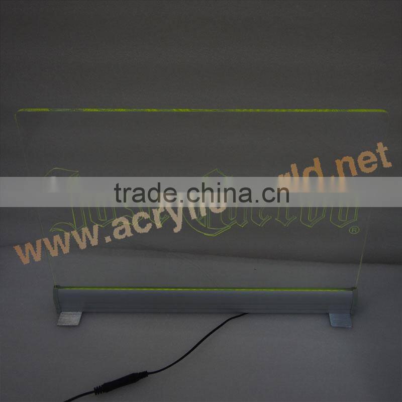 Popular Blue Light Custom Led Acrylic Sign With Base Manufacturer