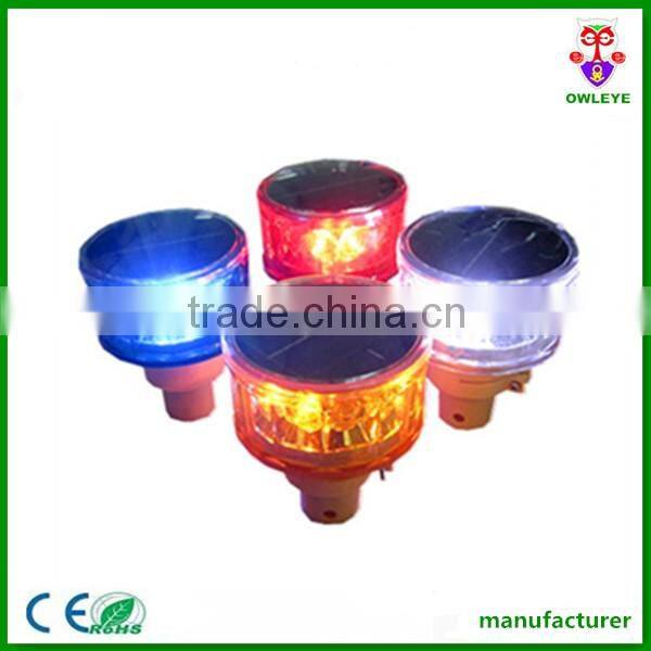 5 Years Warranty 12pcs Red Led Solar Warning Light For Road Cone