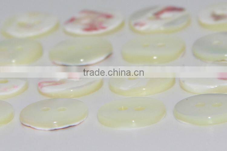 2 Holes Fancy Natural Flat Trocas(Trochus)Shell Shirt Buttons