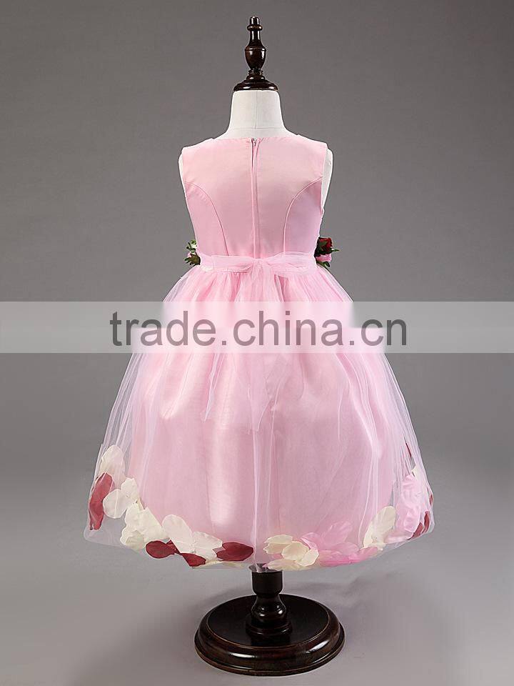 Embroidery High Quality Flower Girl Dress Ball Gown Scoop Bow Back Lace Flower Girl Dresses Kids Girl Party Wear