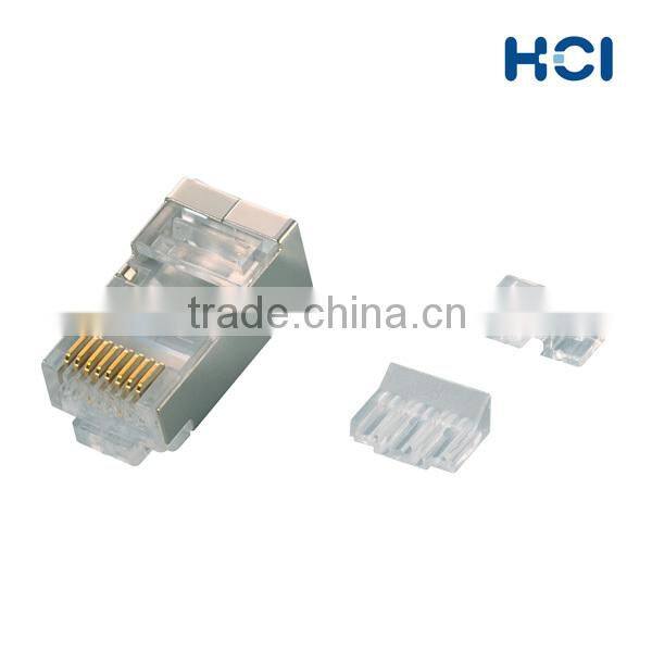 Network Solution EZ RJ45 8P8C Shielded STP Gold Plated Modular Plug for Cat 6 Cable