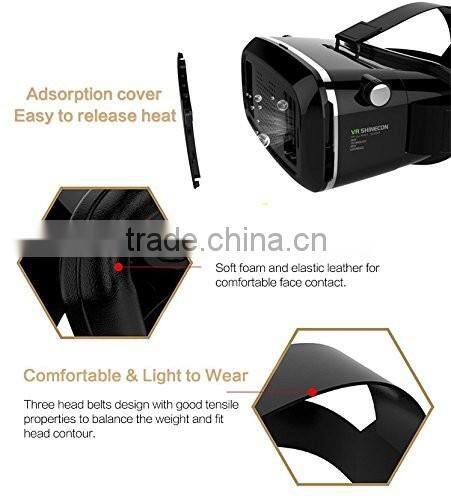 3D VR Virtual Reality Headset for Movie/Game,Virtual Video Glasses with Adjustable Lens and Strap for iPhone 6 Plus/6