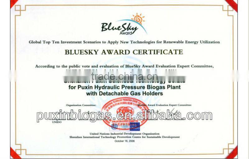 PUXIN humanity hight- efficiency family use septic tank biogas system