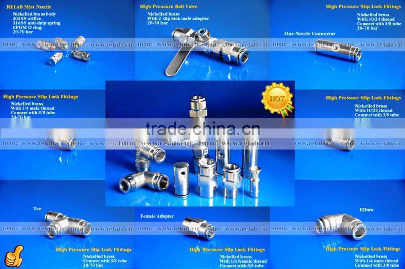 Greenhouse High Pressure Cooling Mist System Brass Quick Connect Push In Fitting