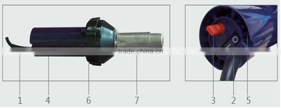 Geomembrane hot wedge welder hot air gun
