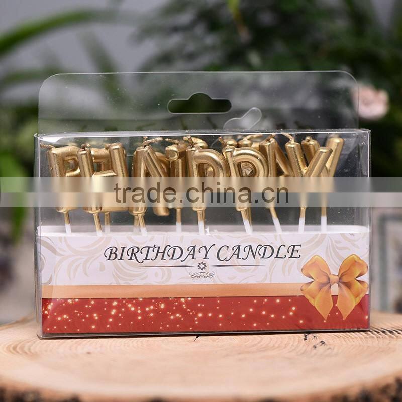 golden letter candle for birthday