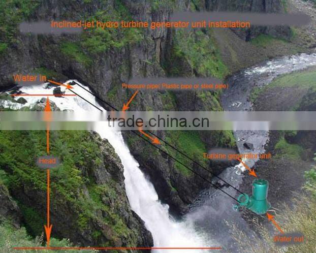 good quality high efficiency 1kw water pipe turbine