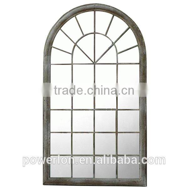 POWERLON Ornate Garden Rustic Iron Window Mirror with Natural Beauty Reflection