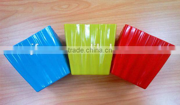 Modern decor small colored rectangular resin flower pots