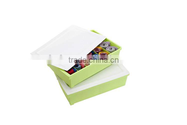 2014 New Plastic Waterproof Socks and Underwear Storage Box Sundries With Two Lids