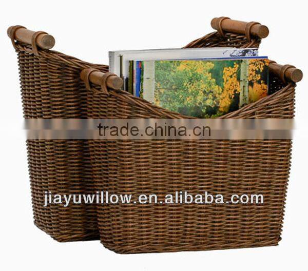 Cheap Wicker Magzine display rack basket