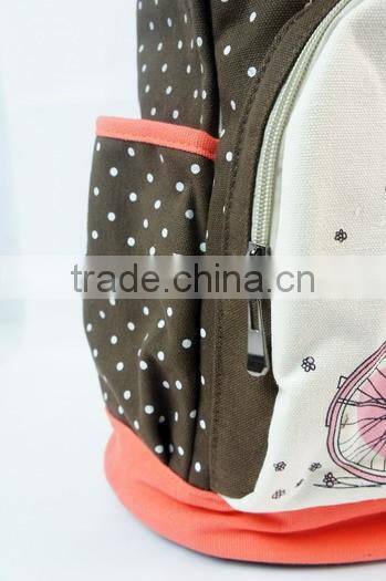 Store More Beautiful Cartoon Print Polka Dot Canvas Casual Daypacks Rucksack