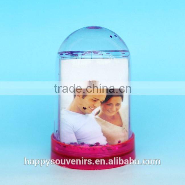 Hot Sale Rectangle Photo Plastic Snow Globe For Wedding Gifts