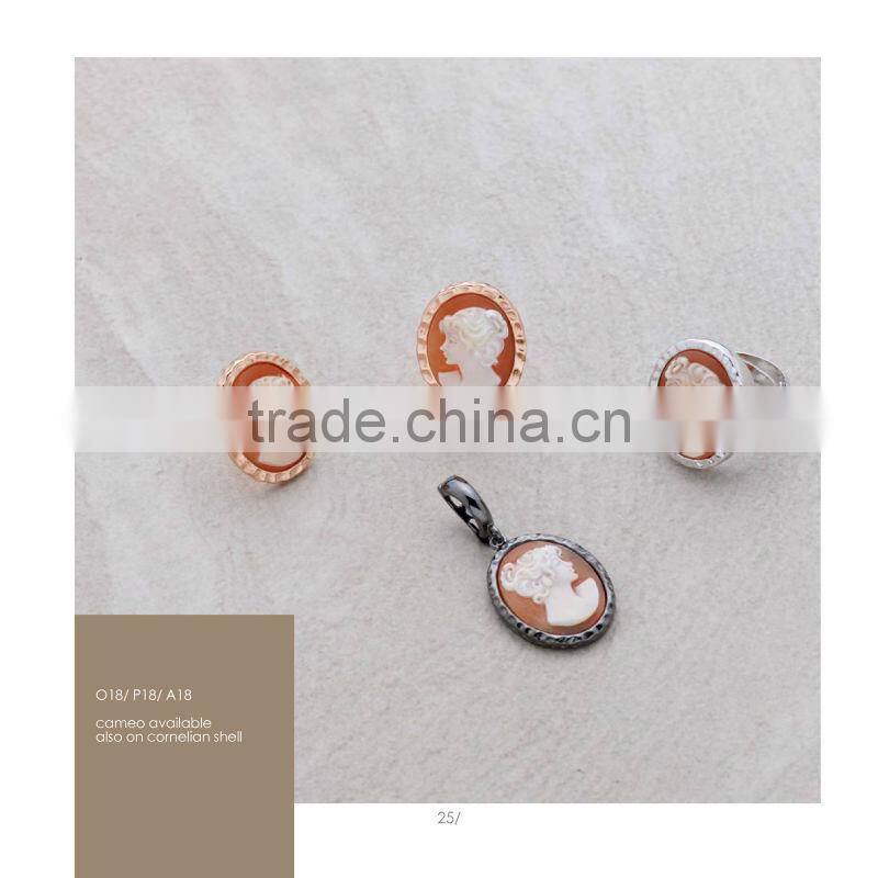 Alibaba Express 925 Sterling Silver Classic Lady Cameo Pendants Made in Italy P18 cameo 20mm